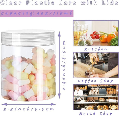 20 Pack 4oz Clear Plastic Jars - Image 2