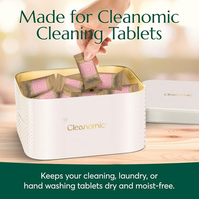 CLEANOMIC Reusable Kitchen Cloth, Foaming Dish Soap & Tablet Tin Bundle