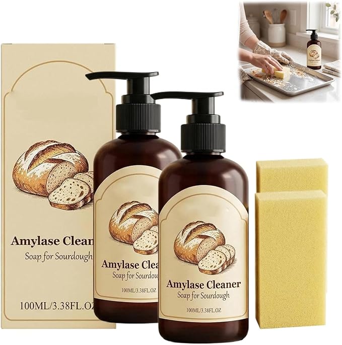 Dough Dissolve Soap for Sourdough, Dough Cleaner Soap for Sourdough, Sourdough & Baking Mess, Reduces the Need for Scrubbing and Soaking, for Kitchen of Bowls, Pots, Utensils (2 pcs)