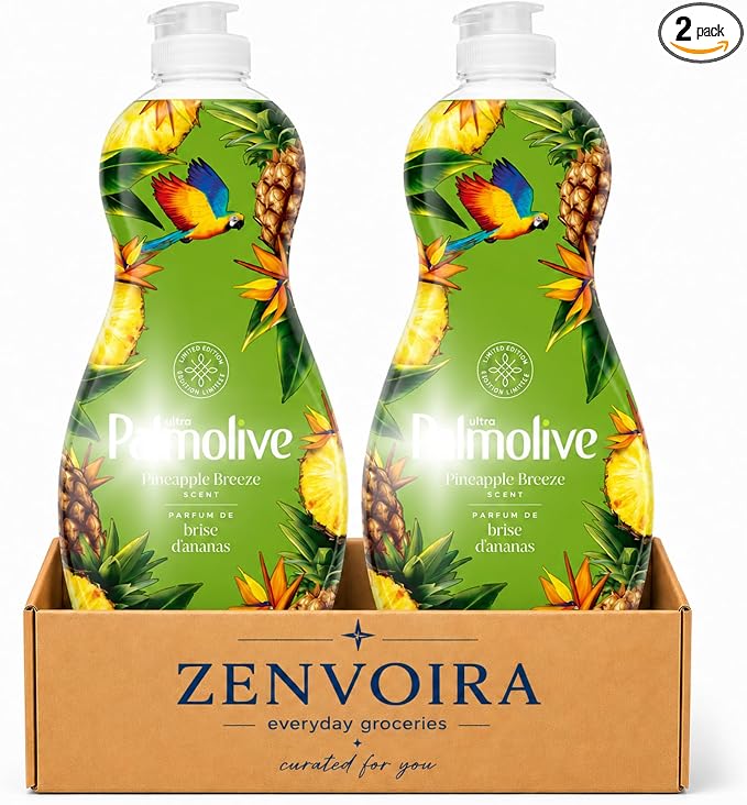 Cleaning Palmolive Liquid Dish Soap Pineapple Breeze 591ML-2 Ct
