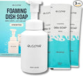 Eco Friendly Foaming Dish Soap Starter Set, Reusable Aluminum Soap Dispenser, 3 Zero Waste, Non Toxic, Concentrated Powder Refills Make 3x12oz (36 oz Total) of Foaming Dish Detergent (Unscented)