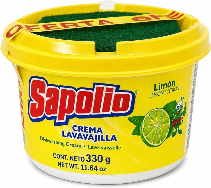 SAPOLIO Lemon Dishwashing Cream 330g – 2 Pack – Heavy Duty Grease Cleaner Paste – Concentrated Kitchen Cleaning Product