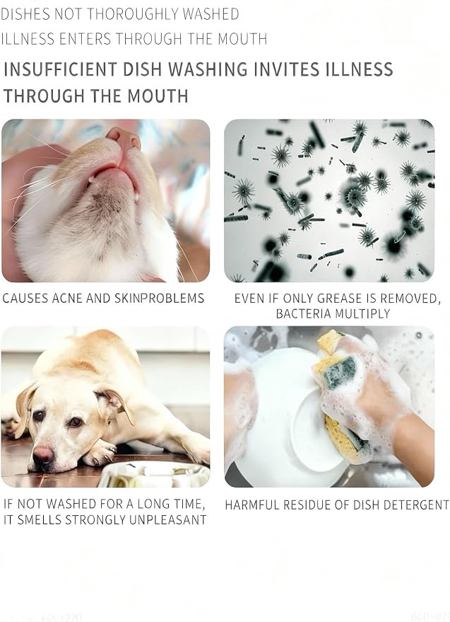 Pet Dish Soap, Foaming Mousse Cleaner for Dog Bowls & Cat Food Dishes, Tough Grease Cutting, Easy Rinse, Made with Natural Ingredients