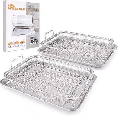 Air Fryer Basket for Oven 18.7"x12.8", 2 Pack Extra Large Air Fryer Basket and by DONGULI