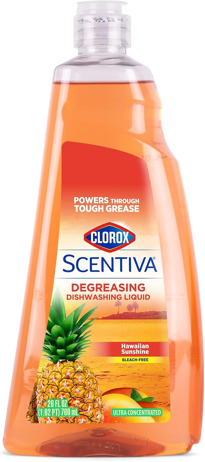 Clorox Scentiva Liquid Dish Soap, Hawaiian Sunshine Scent, 26 Fl Oz, 2-Pk