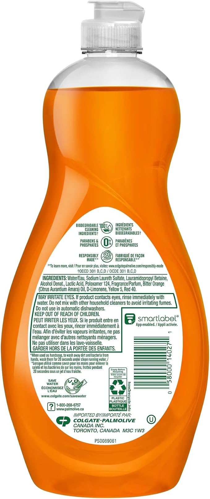 Cleaning Palmolive Ultra Liquid Dish Soap Orange Scent 591ML-2 Ct