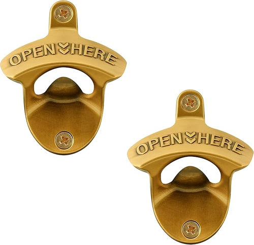 Aintque Gold Bottle Opener Wall Mounted Stainless, Mountable Beer Cap Opener by Wallmountedbottleopener