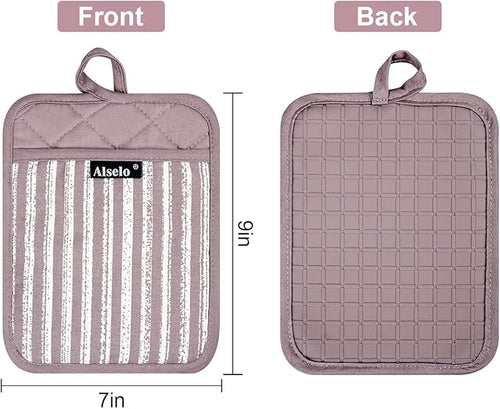 Alselo Silicone Pot Holders Set of 3 Heat Resistant & Non Slip Potholders - Image 2