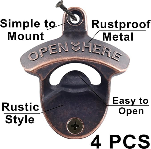 Aged Style Wall Mounted Bottle Opener, Stainless Table Mount Cola Opener - Image 2