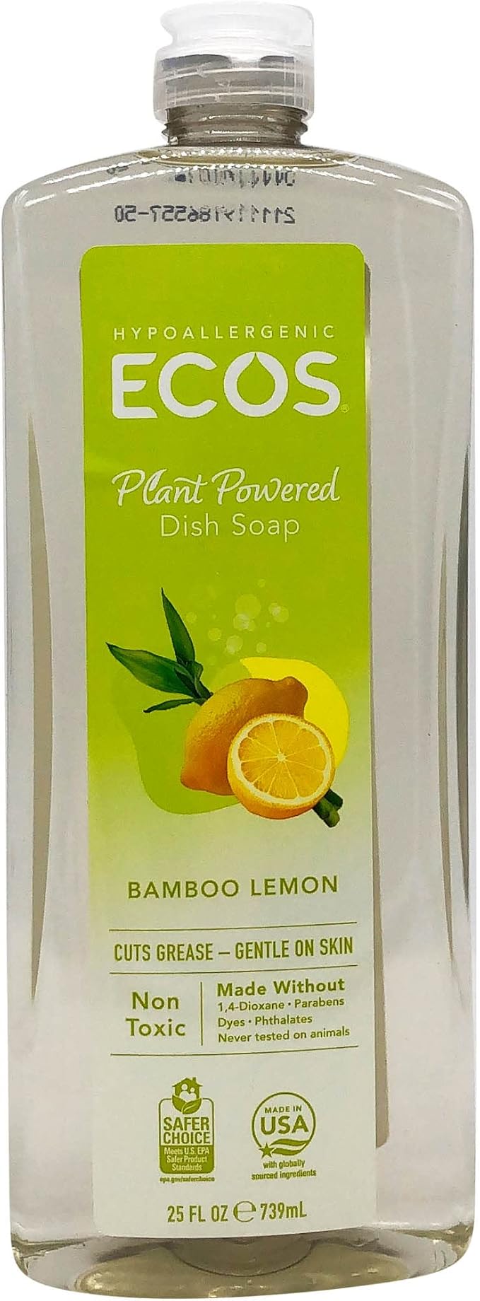 ECOS, Dish Soap Bamboo Lemon, 25 Fl Oz