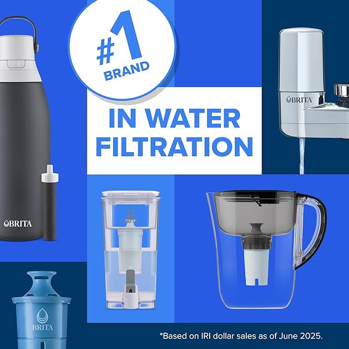 Brita Small 6 Cup Water Filter Pitcher, 1 BritaPlus Filter, Stone Blue - Image 10