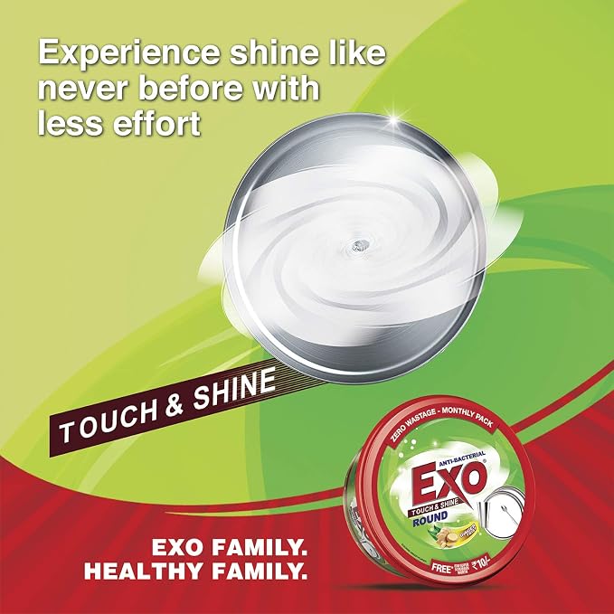 EXO Cyclozan Dish Wash Bar - Round, 500g Box with free scrubber