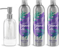 Grove Co. Dish Soap, 3 x 16 fl oz Refills + Refillable Glass Dispenser | Lavender Blossom & Thyme; Plastic-Free; Reusable dispenser; Refill format; Removes Stuck on Food; 98% plant-based ingredients