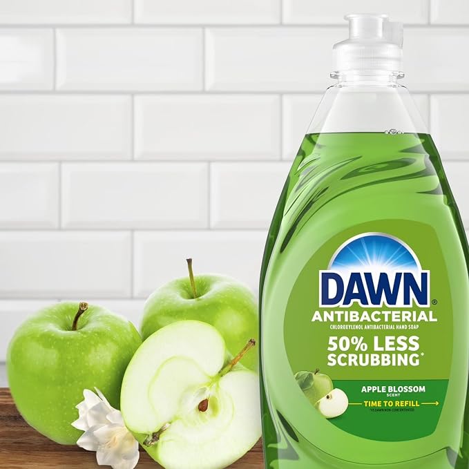 Cleaning Essentials includes Dawn Ultra Dish Soap, Dishwashing Liquid, Apple Blossom 502 ml/ 16.98 fl oz - Pack of 2, Value Bundle Packed