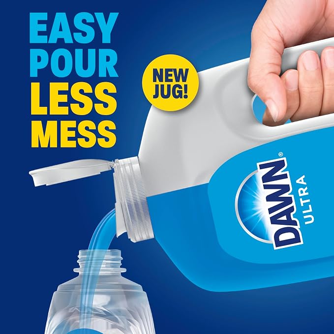 Dawn Ultra Dish Soap Refill Jug, Large Size Original Blue Liquid Dishwashing Detergent, Powerful Dish Soap for Grease, 51.5 oz