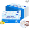 200 Pcs Dish Wipes, Individually Wrapped, Lemon Scent, Non Woven Fabric, Quick Clean, Kitchen, Outdoor, Travel, Camping