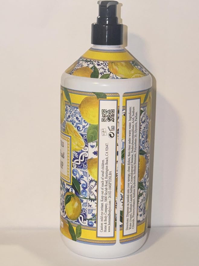 Lemon Basil Dish Soap – 32 fl oz, Grease-Fighting Liquid Dish Soap, Refreshing Citrus & Herbal Scent, Gentle on Hands