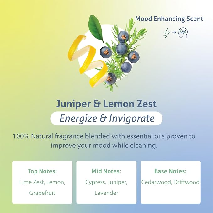 Therapy Clean Plant Based Dish Soap Liquid - Juniper & Lemon Zest fl. 16 oz - Non Toxic Dish Soap Liquid, All Natural Scent, Organic Dishwashing Cleaner and Detergent for Kitchen