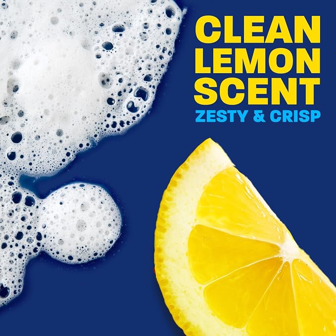 Dawn Powerwash Dish Soap Spray + 3 Dishwashing Liquid Refills Lemon, 4*16oz | Instantly breaks down 99% of residue. No water needed. Overnight soak power in minutes. Reusable sprayer.