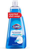 Clorox Ultra Concentrated Dish Soap with OXI, Fresh Scent, 26 Fl Oz | Bleach-free formula, dermatologist tested, cuts grease on contact, tough on baked-on stains