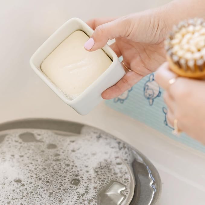 Nellie's Dish Butter Refill | Solid Dish Soap | Lemongrass Scent | 2 Pack | Phosphate-Free & Septic-Safe, Fits Nellie's Dish Butter Ceramic Container, Made in Canada