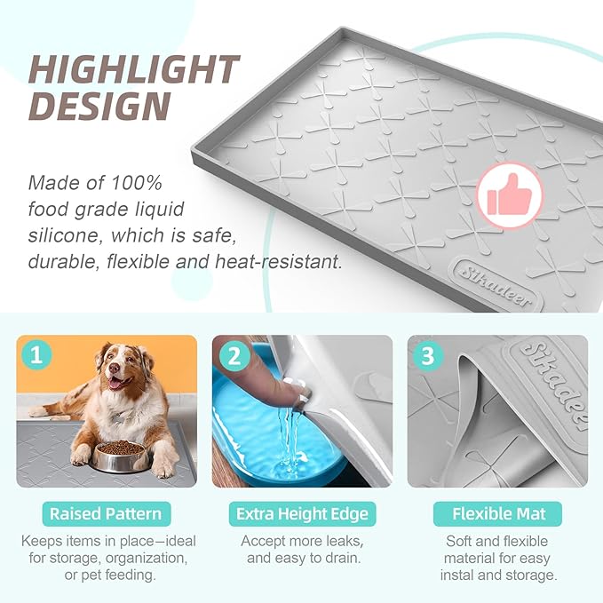 SIKADEER 19" x 19" Under Sink Mat Waterproof, Silicone Mat Kitchen Drawer Shelf - Image 5