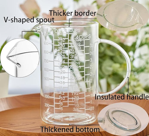 Ackers Mirror Etching Scale Glass Measuring Cup--Made of High Borosilicate - Image 2