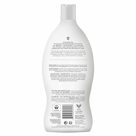 ATTITUDE Liquid Dish Detergent, Hypoallergenic Plant- and Mineral-Based Ingredients & Soothing Hand Soap for Sensitive Skin Enriched with Oat and Chamomile, EWG Verified