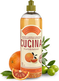 Fruits & Passion Cucina Concentrated Dish Soap, Sanguinelli Orange & Fennel, Gentle Liquid Dishwashing Detergent with Olive Oil, Plant-Based Formula, Refillable Recyclable Bottle, 16.9 fl oz