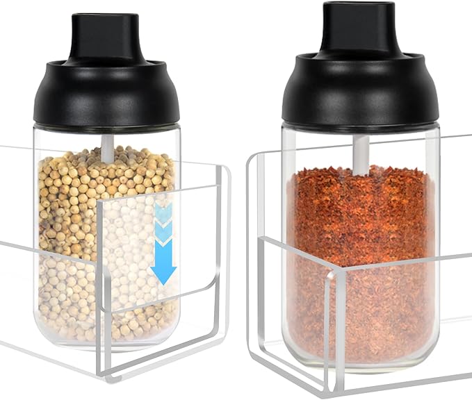 Acrylic Spice Rack Wall Mount-6 Inch, 4 Pack Hanging Seasoning Rack Organizer - Image 2