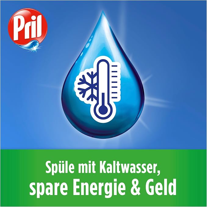 Pril Original (675 ml), hand dishwashing detergent with highest degreasing power, for clean dishes even in cold water