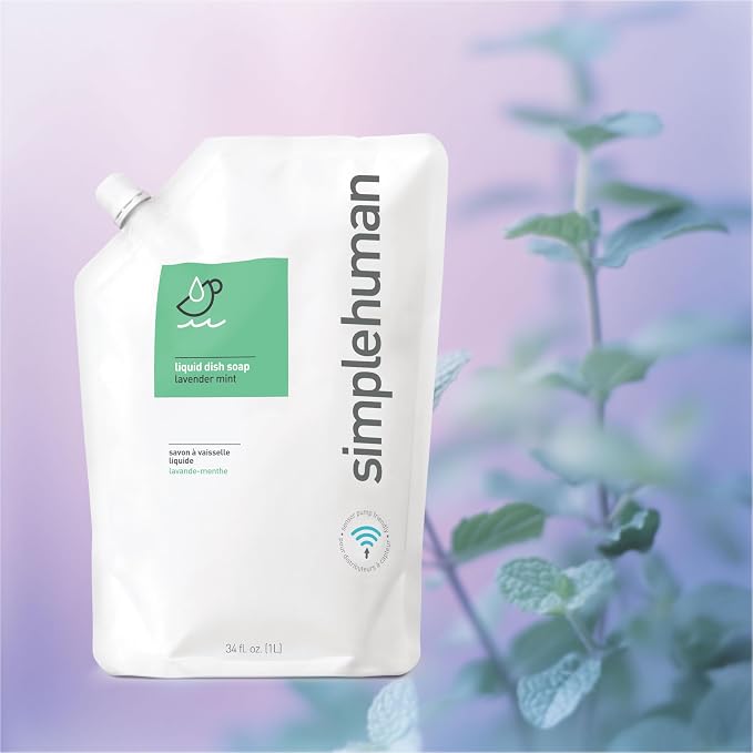 simplehuman Lavender Mint Dish Soap Refill Pouch, 34 Fl Oz.