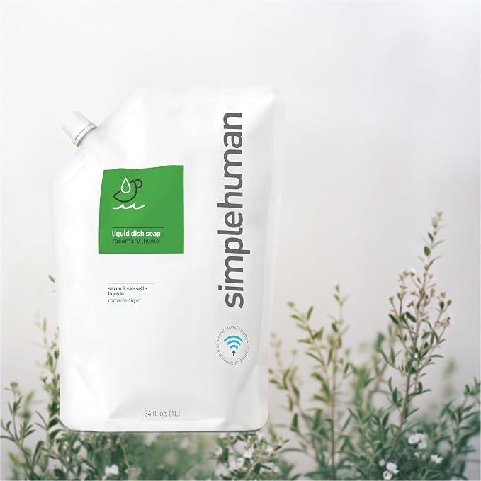 simplehuman Rosemary Thyme Dish Soap Refill Pouch, 34 Fl Oz.