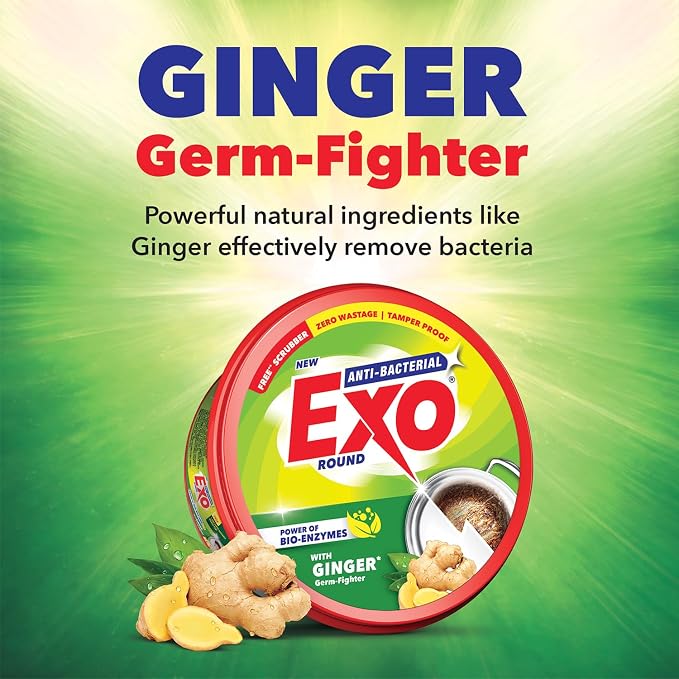 EXO Cyclozan Dish Wash Bar - Round, 500g Box with free scrubber