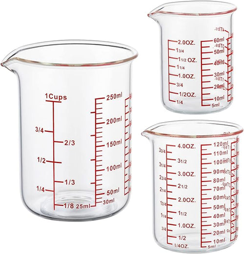 Ackers High Borosilicate Glass Measuring Cup Set by AckersBORO33