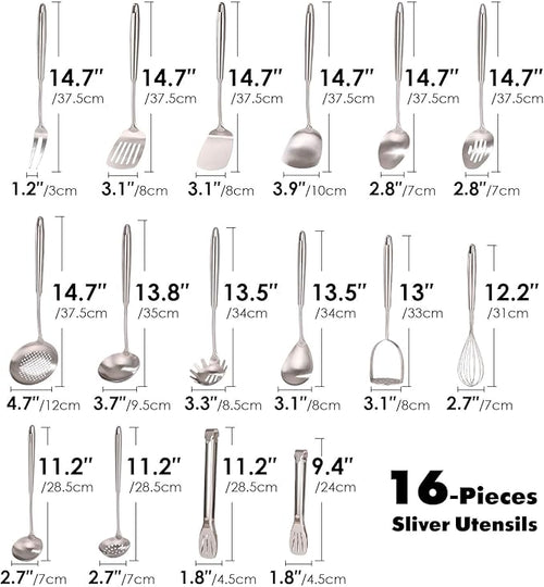 18/10 Stainless Steel Cooking Utensils Set - Image 2