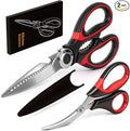 Kitchen Shears Set of 2, Heavy Duty Kitchen Scissors Seafood Scissors, by YEVEETTE