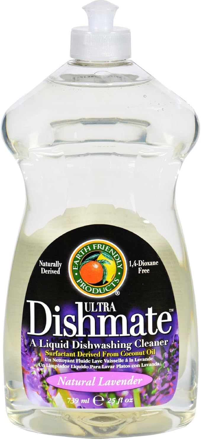 Earth Friendly Products Ultra Dishmate, A Liquid Dishwashing Cleaner, Lavender 25 fl oz (739 ml)
