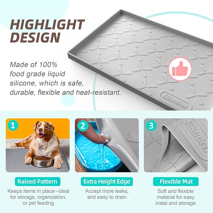 SIKADEER 31" x 19" Under Sink Mat Waterproof, Silicone Mat Kitchen Drawer Shelf - Image 4