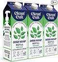 Cleancult Dish Soap Liquid Refills - Plant Based Cleaning Power - Cuts Grease & Grime - Free of Harsh Chemicals - Uses 90% Less Plastic - Fresh Basil - 32 oz/3 Pack