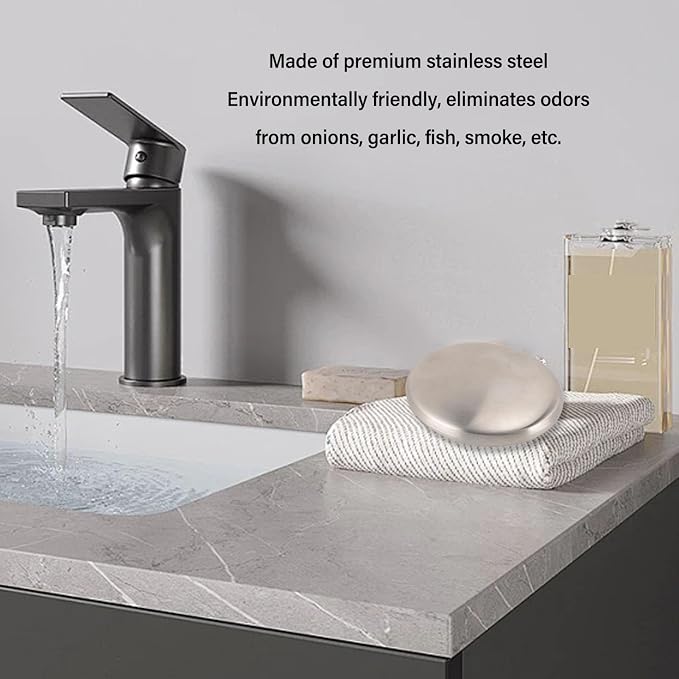 Stainless Steel Soap Bar for Hands, Odor Remover for Garlic, Fish & Onion Smells, Reusable Metal Soap for Kitchen, Cooking & Outdoor Use, Dishwasher Safe (10pcs)