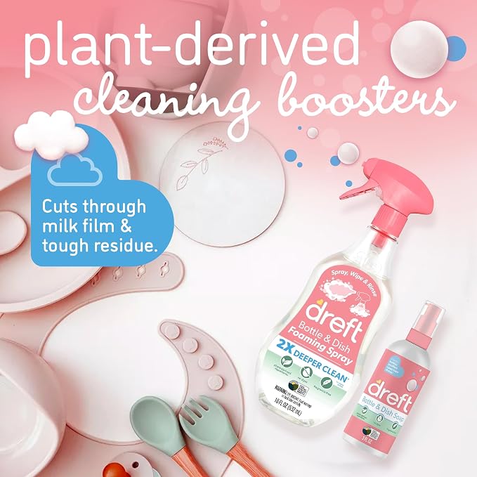 Dreft Foaming Baby Bottle and Dish Cleaning Spray + Dreft 3oz Bottle and Dish Soap