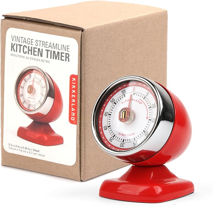 Kikkerland Vintage Streamline Timer – Retro Decor - Image 5