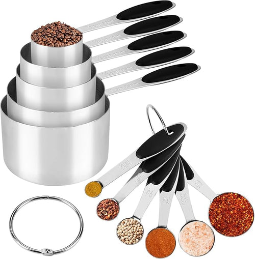 Accmor 11 Piece Metal Measuring Spoons Cups Set, Premium Stainless Steel by Accmor