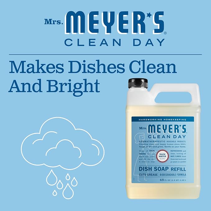 Mrs Meyer's Rain Water Dish Soap Refill, 1400 ML