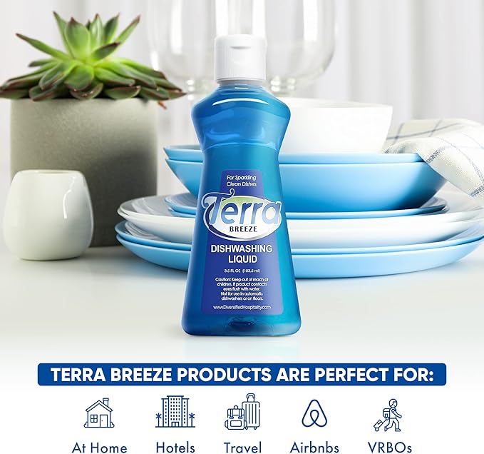 72-Count 3.5 oz Travel Size Dish Soap, Bulk Hotel Amenities | Hospitality Supplies, Hotels, Resorts, Motels, guest amenities, hotel room essentials, guest bathroom supplies, housekeeping