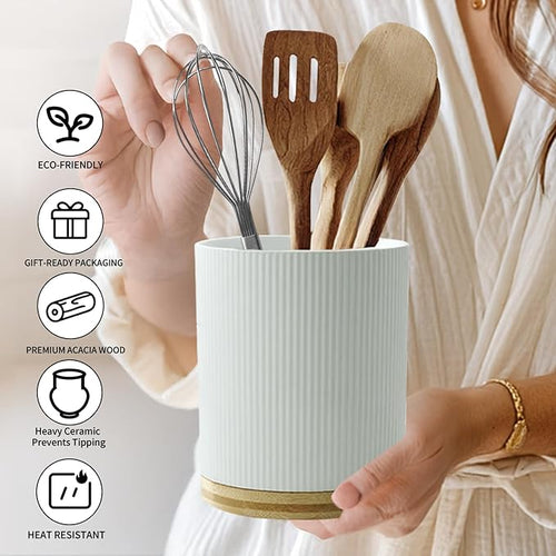 360° Rotating Utensil Holder for Kitchen Counter, 7.6'' Extra Large Utensil - Image 2