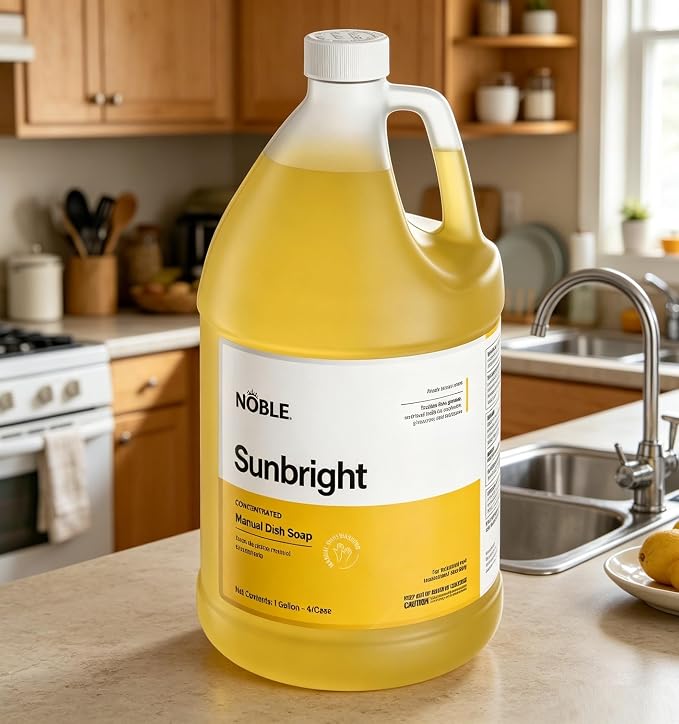 128 oz. / 1 Gallon Lemon Concentrated Liquid Dish Soap - 4/Case