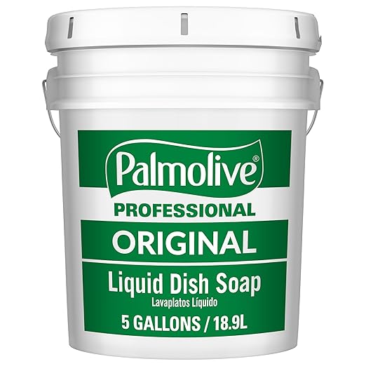 PALMOLIVE Professional Dishwashing Liquid, Dish Soap, Dish Liquid Soap, Phosphate Free, pH Balanced, Dishwasher Cleaner, 5 Gallon Bucket (Part Number: 204917), 10035110049172 | Cuts Grease, Dishwashing Detergent, Paraben-Free, Leaves Dishes Sparkling C...