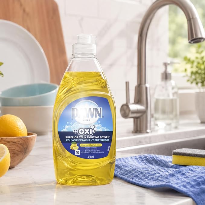 Dawn Ultra Oxi Dish Soap Dishwashing Liquid Lemon Scent 431ML-2 Ct